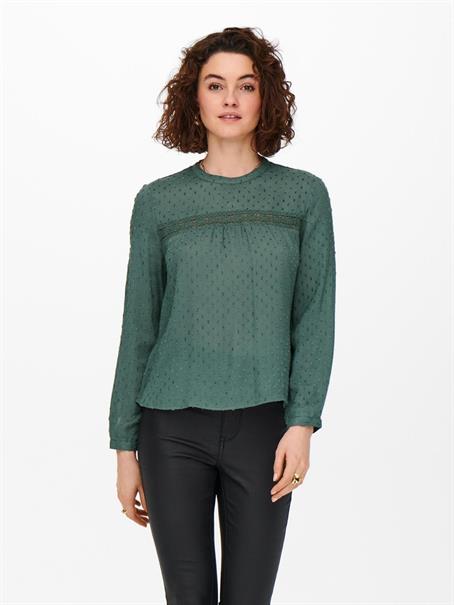 ONLPELIA LIFE LS DOT BLOUSE WVN CS balsam green