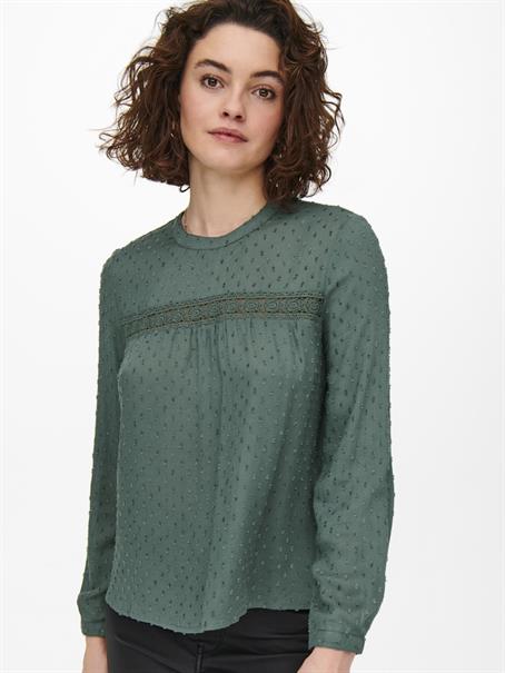 ONLPELIA LIFE LS DOT BLOUSE WVN CS balsam green