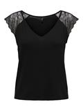 ONLPETRA S/S LACE MIX TOP JRS black