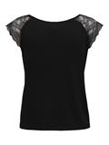 ONLPETRA S/S LACE MIX TOP JRS black