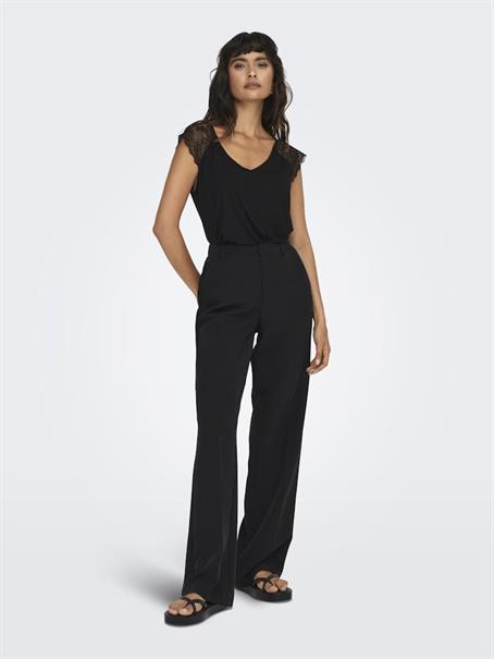 ONLPETRA S/S LACE MIX TOP JRS black