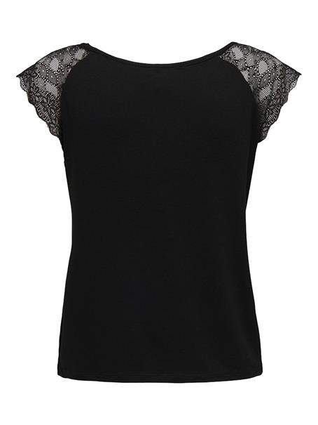 ONLPETRA S/S LACE MIX TOP JRS black