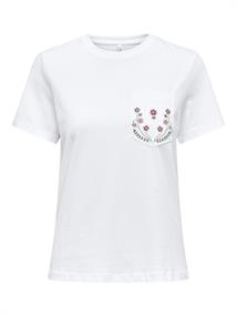 ONLPOLLY LIFE REG S/S POCKET TOP BOX JRS bright white