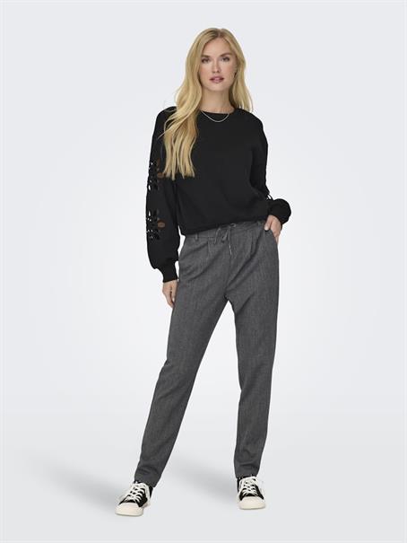 ONLPOPTRASH-ELISE EASY MELANGE PANT NOOS dark grey melange