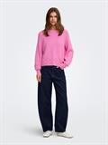 ONLPRINCESS LS O-NECK DETAIL KNT fuchsia pink