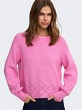 ONLPRINCESS LS O-NECK DETAIL KNT fuchsia pink