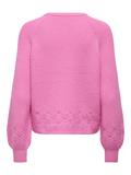 ONLPRINCESS LS O-NECK DETAIL KNT fuchsia pink
