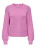 ONLPRINCESS LS O-NECK DETAIL KNT fuchsia pink