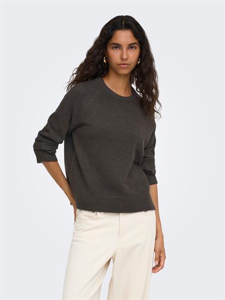 ONLPRINCESS LS O-NECK RAGLAN KNT NOOS chocolate torte