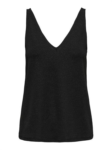 ONLQUEEN S/L V-NECK GLITTER TOP JRS black2
