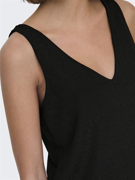 ONLQUEEN S/L V-NECK GLITTER TOP JRS black2