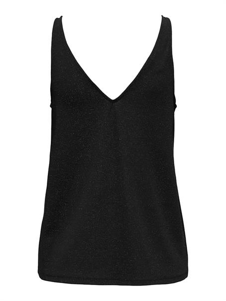 ONLQUEEN S/L V-NECK GLITTER TOP JRS black2