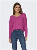 ONLRICA L/S V-NECK PULLO KNT NOOS raspberry rose