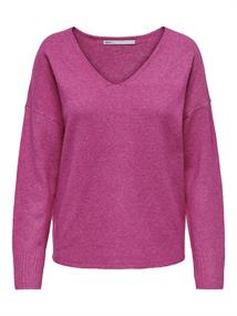 ONLRICA L/S V-NECK PULLO KNT NOOS raspberry rose