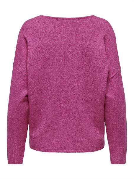 ONLRICA L/S V-NECK PULLO KNT NOOS raspberry rose