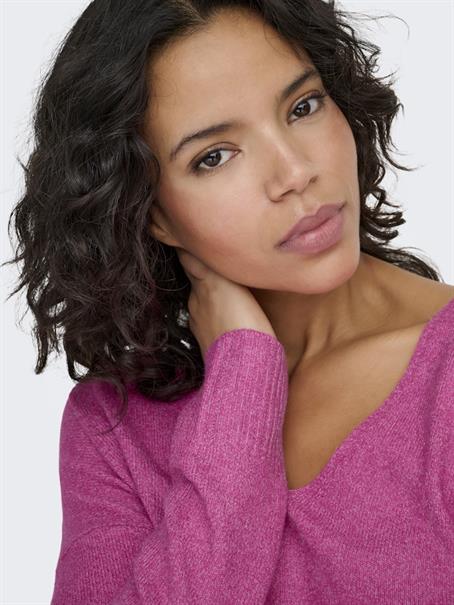 ONLRICA L/S V-NECK PULLO KNT NOOS raspberry rose