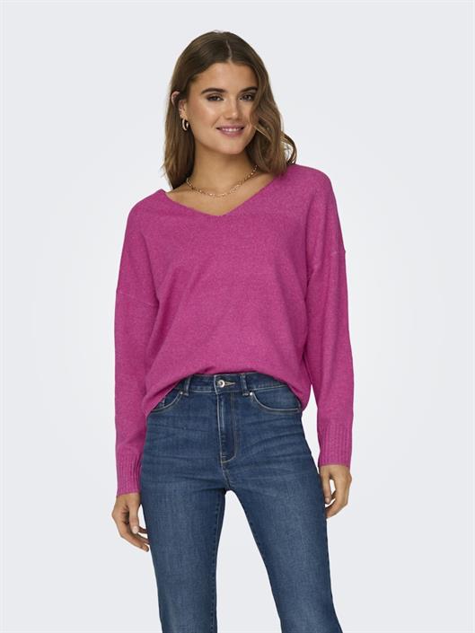 onlrica-l-s-v-neck-pullo-knt-noos-raspberry-rose