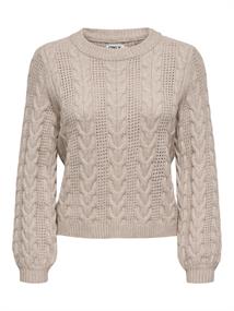 ONLRUBINA LIFE LS CABLE O-NECK KNT NOOS mocha meringue