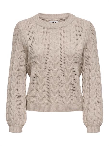 ONLRUBINA LIFE LS CABLE O-NECK KNT NOOS mocha meringue
