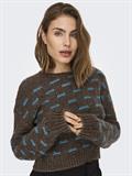 ONLRUBY L/S STRUCTURE PULLOVER BF KNT hot fudge