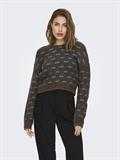 ONLRUBY L/S STRUCTURE PULLOVER BF KNT hot fudge