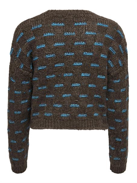 ONLRUBY L/S STRUCTURE PULLOVER BF KNT hot fudge