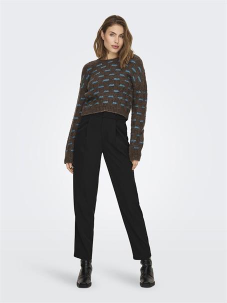 ONLRUBY L/S STRUCTURE PULLOVER BF KNT hot fudge