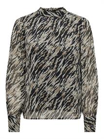 ONLSABBIE LIFE L/S HIGHNECK TOP WVN CS aqua gray