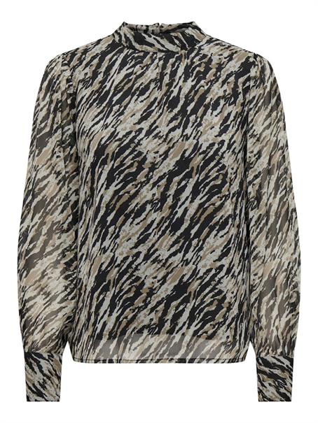 ONLSABBIE LIFE L/S HIGHNECK TOP WVN CS aqua gray
