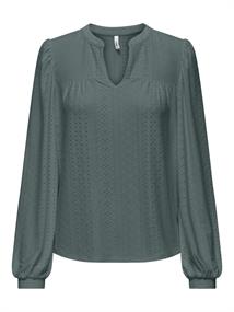 ONLSANDRA L/S SPLIT TOP CS JRS balsam green