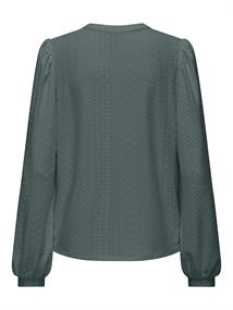 ONLSANDRA L/S SPLIT TOP CS JRS balsam green