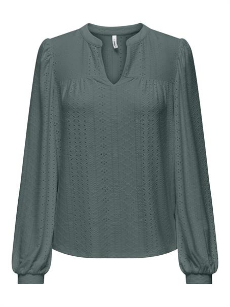 ONLSANDRA L/S SPLIT TOP CS JRS balsam green