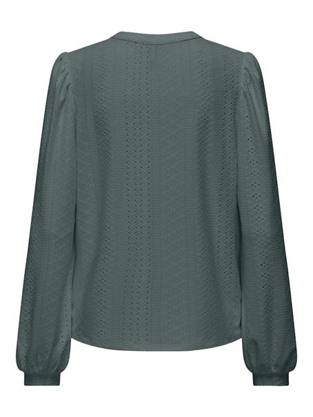 ONLSANDRA L/S SPLIT TOP CS JRS balsam green