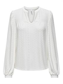 ONLSANDRA L/S SPLIT TOP CS JRS cloud dancer