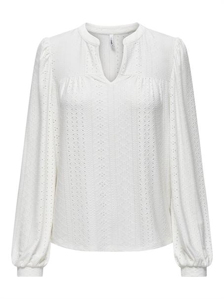 ONLSANDRA L/S SPLIT TOP CS JRS cloud dancer