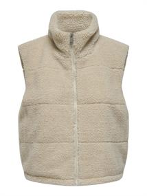 ONLSANDRA LIFETEDDY WAISTCOAT ZIP CS OTW pumice stone