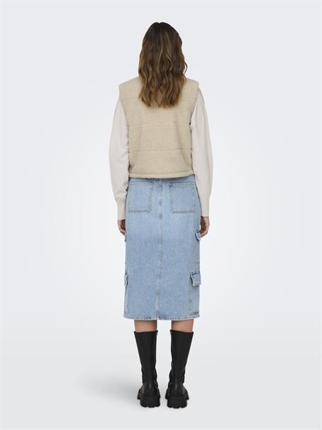 ONLSANDRA LIFETEDDY WAISTCOAT ZIP CS OTW pumice stone