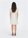 ONLSANDRA S/S V-NECK DRESS JRS cloud dancer