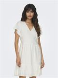 ONLSANDRA S/S V-NECK DRESS JRS cloud dancer