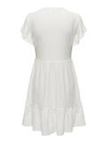 ONLSANDRA S/S V-NECK DRESS JRS cloud dancer