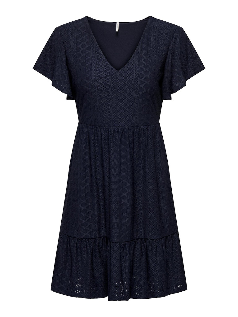 Only Damen Kleid ONLSANDRA S/S bequem online kaufen JRS DRESS night sky V-NECK bei
