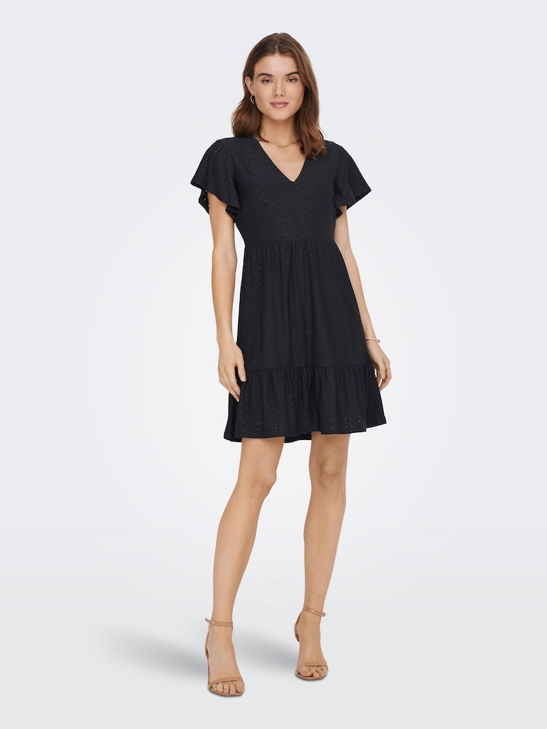 Only Damen Kleid ONLSANDRA S/S V-NECK DRESS JRS night sky bequem online  kaufen bei
