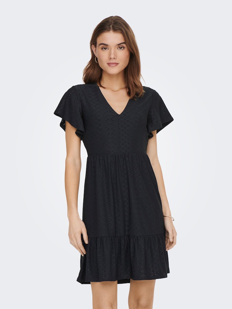 Only Damen Kleid ONLSANDRA S/S V-NECK DRESS JRS night sky bequem online  kaufen bei