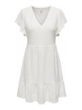 ONLSANDRA S/S V-NECK DRESS JRS NOOS cloud dancer