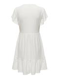 ONLSANDRA S/S V-NECK DRESS JRS NOOS cloud dancer