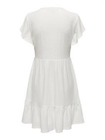 ONLSANDRA S/S V-NECK DRESS JRS NOOS cloud dancer