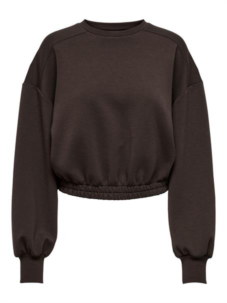 ONLSCARLETT L/S CROPPED O-NECK SWT hot fudge