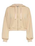 ONLSCARLETT L/S SATEEN MIX ZIP HOOD SWT irish cream