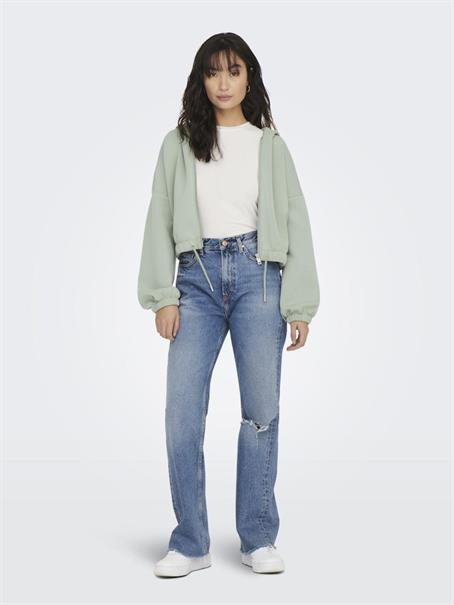 ONLSCARLETT L/S ZIP HOOD SWT NOOS lily pad