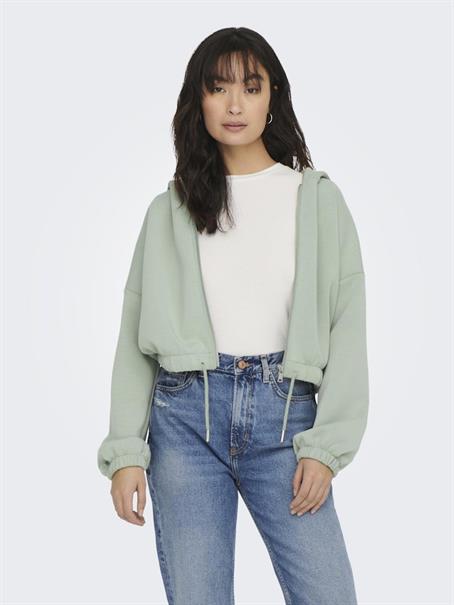 ONLSCARLETT L/S ZIP HOOD SWT NOOS lily pad
